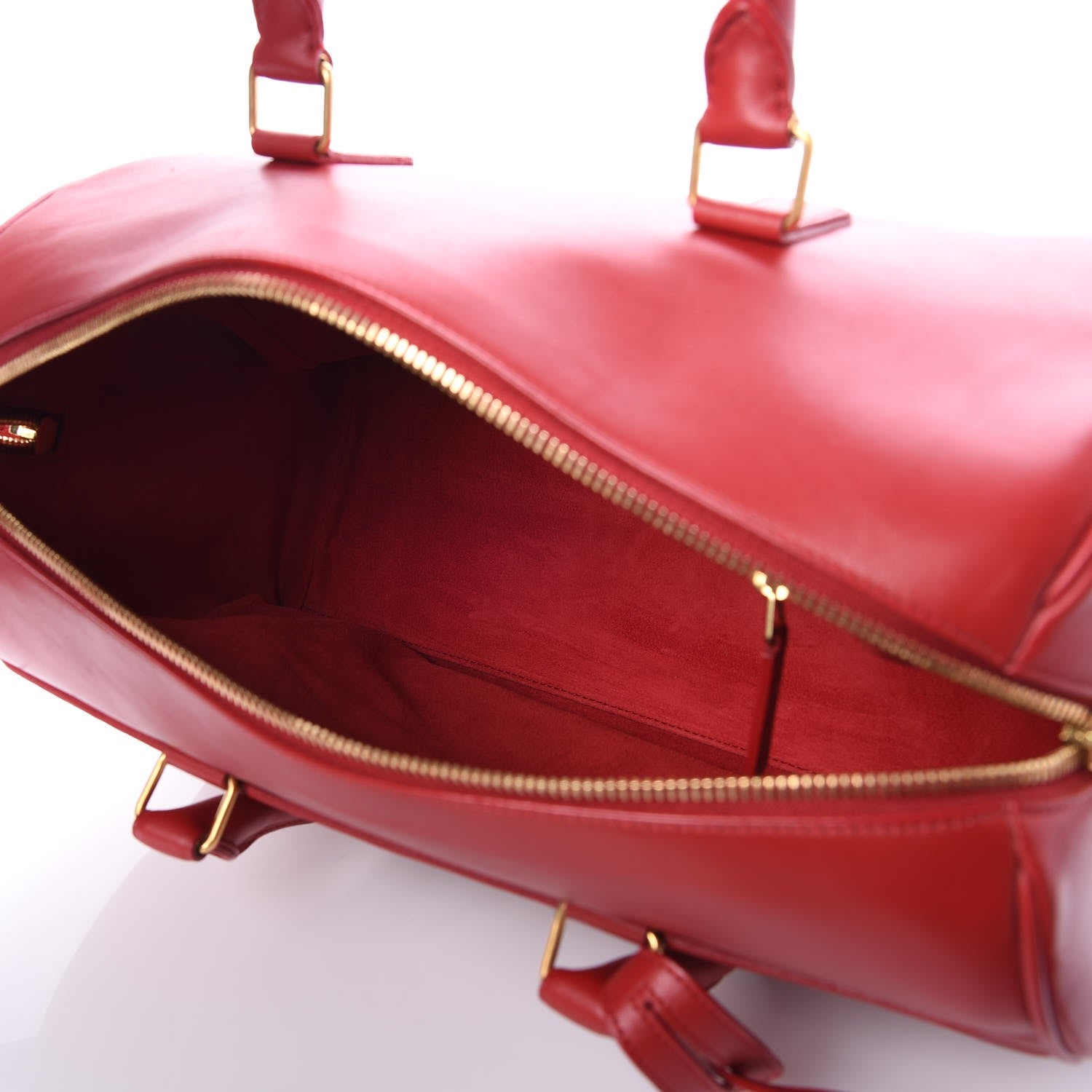 Saint Laurent Calfskin Classic Duffle 6 Red 6 of 8