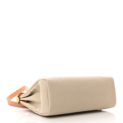 Hermes Military Toile Vache Hunter Herbag Zip Retourne 31 PM Beton Naturel 5 of 12
