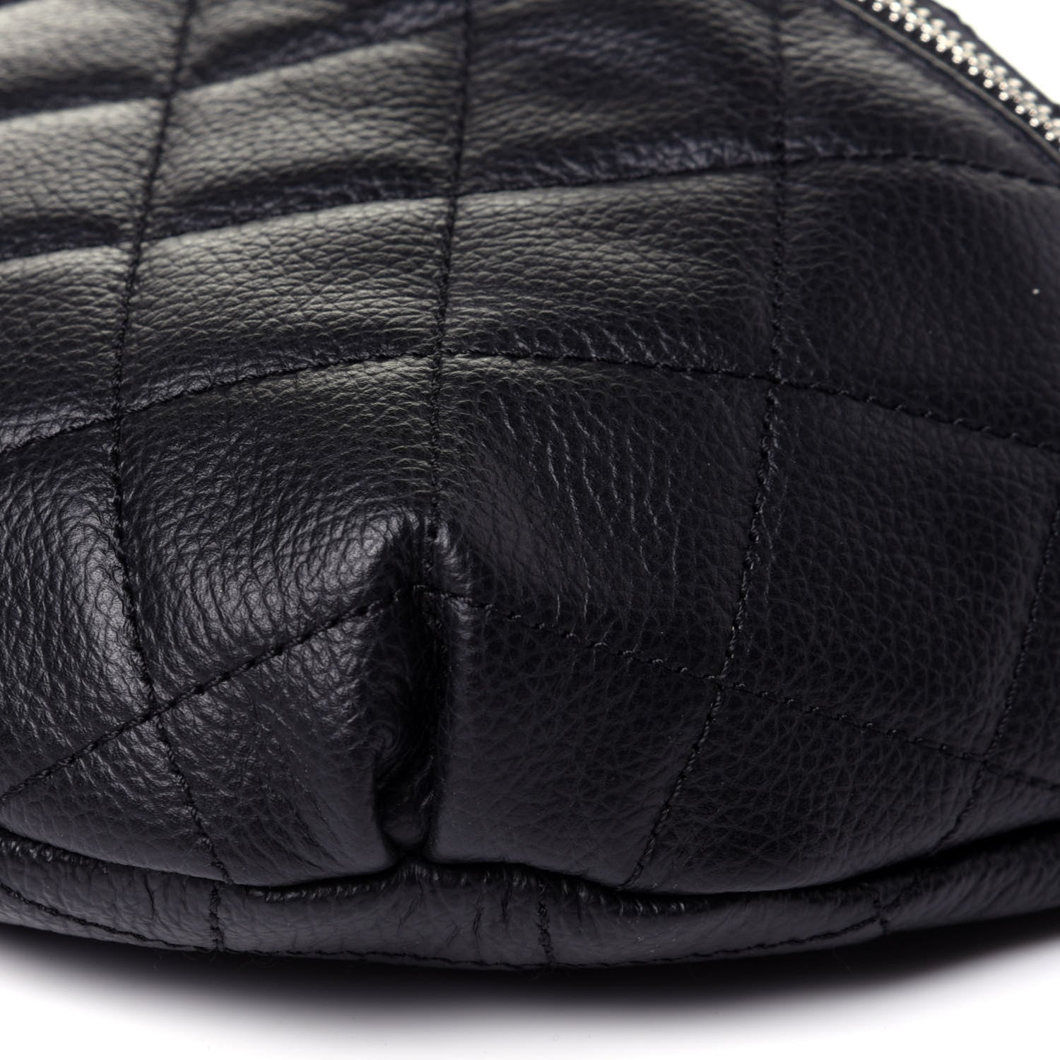 Chanel Grained Calfskin Quilted Waist Belt Bag Black 9 of 12