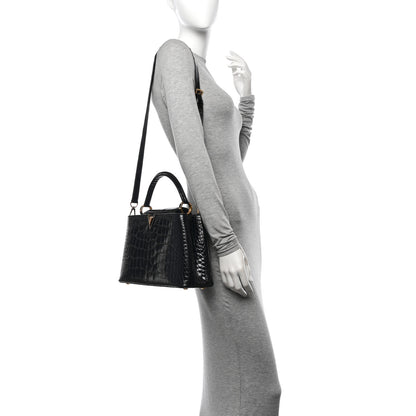 Louis Vuitton Brilliant Alligator Capucines PM Black 2 of 13
