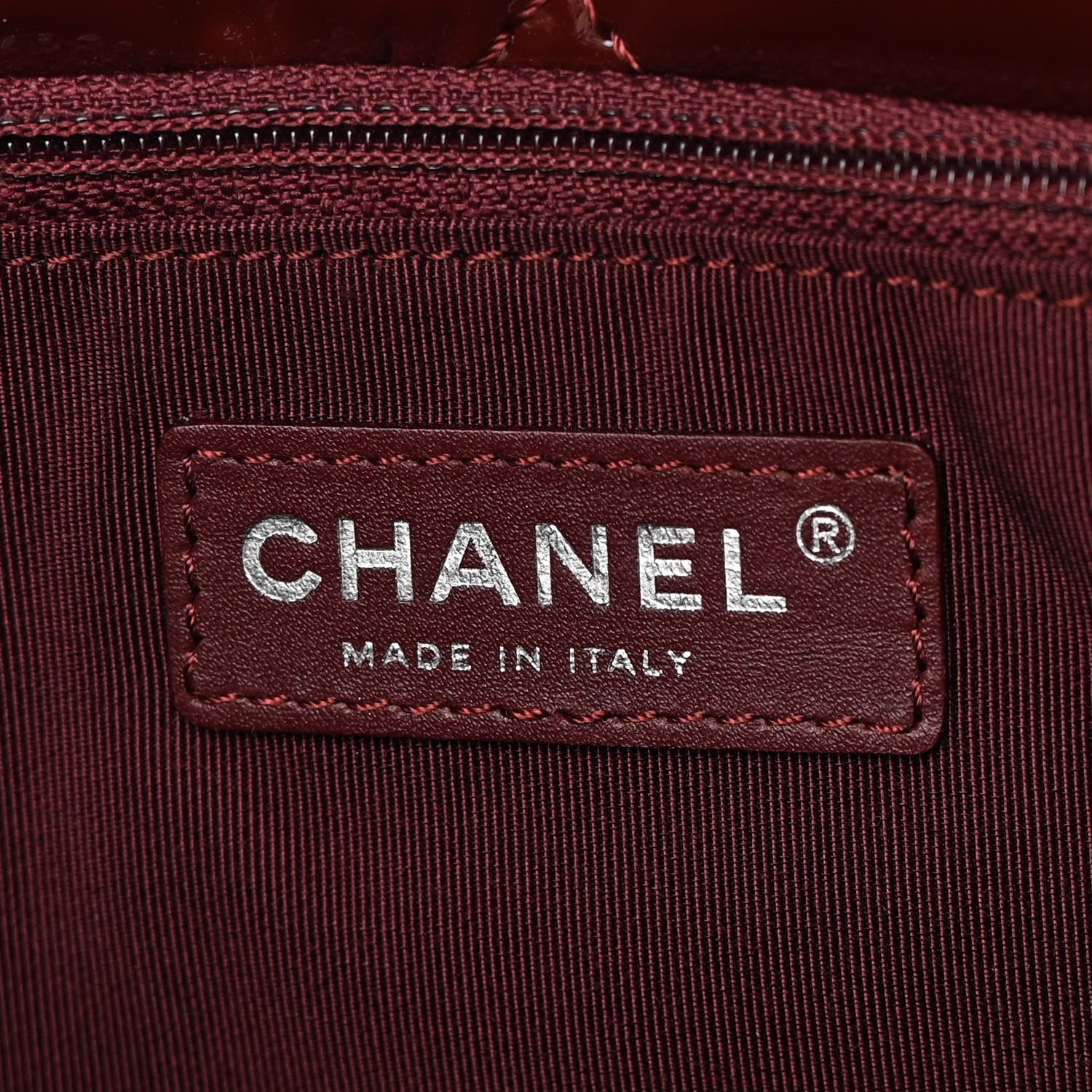 Chanel Patent Quilted Large Chic and Glitter Tote Dark Red 6 of 11