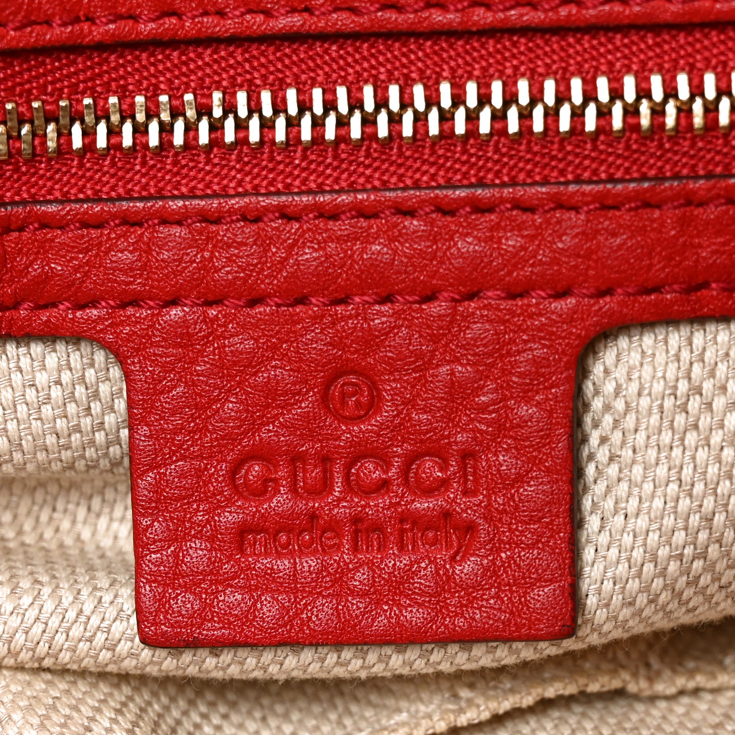 Gucci Pebbled Calfskin Medium Soho Chain Shoulder Bag Tabasco Red 11 of 19