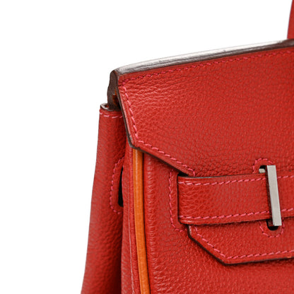 Hermes Togo Bi-Color Birkin 30 Rouge Casaque Potiron 10 of 17