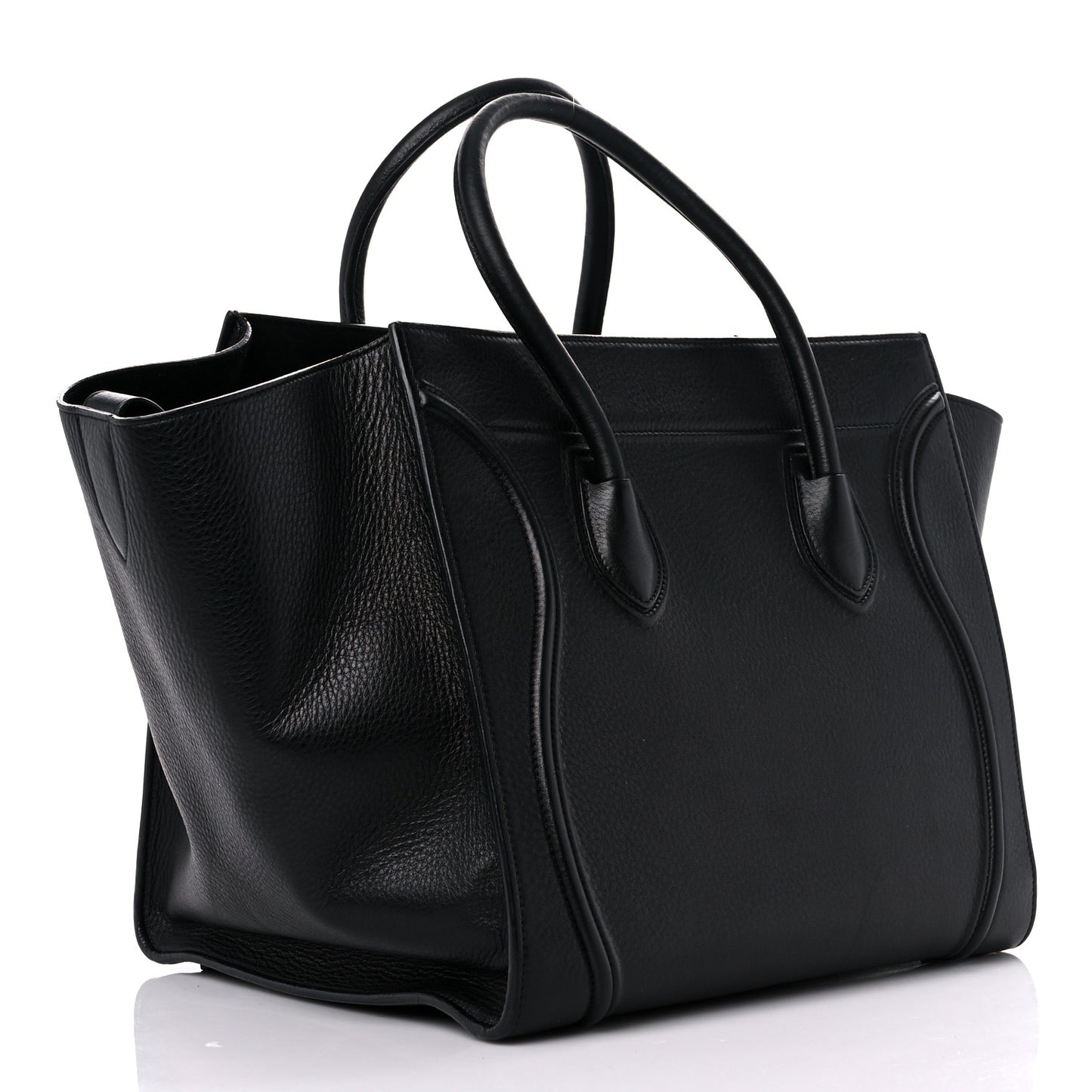 Grained Calfskin Medium Phantom Luggage Black