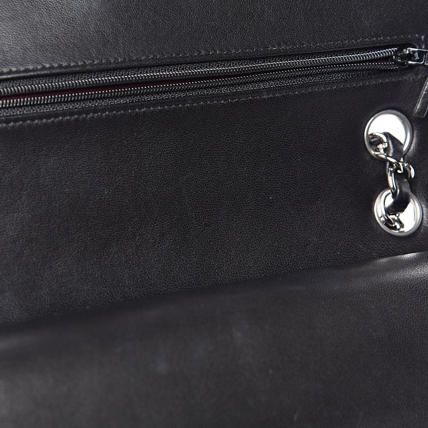 Lambskin Quilted Medium Double Flap Black