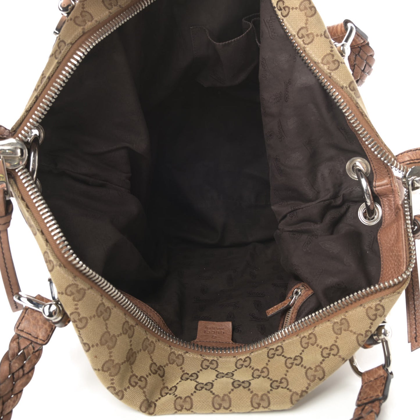 Monogram Large Bamboo Bar Tassel Shoulder Bag Brown
