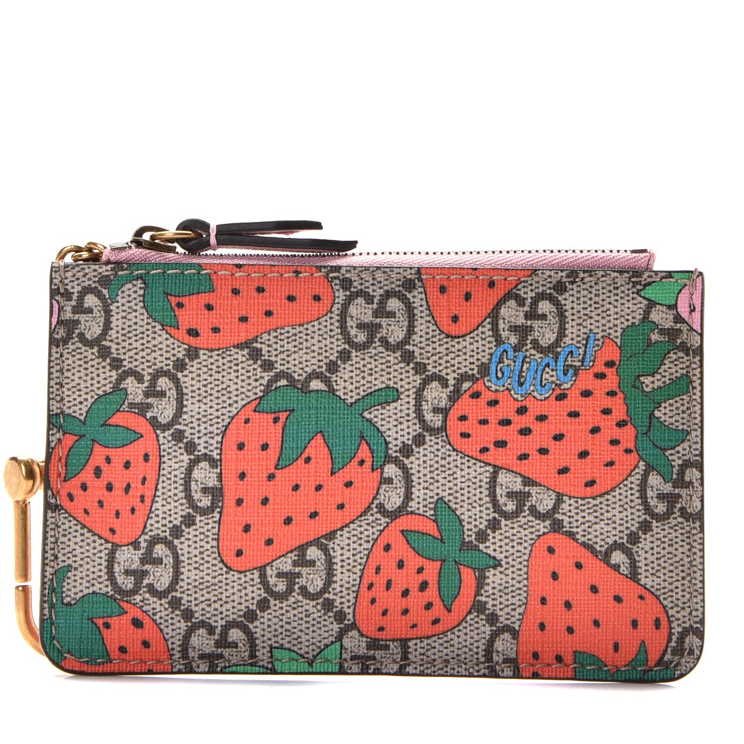 Gucci GG Supreme Monogram Strawberry Key Case 1 of 8