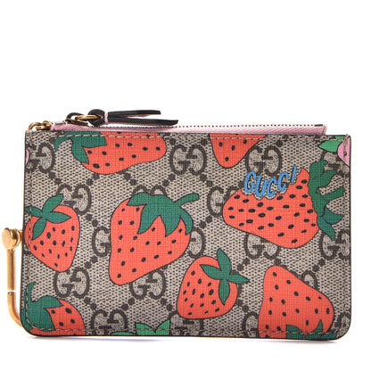 Gucci GG Supreme Monogram Strawberry Key Case 1 of 8