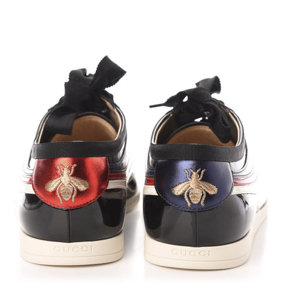 Gucci Patent Calfskin Mens Web Falacer Sneakers 9.5 Black 5 of 10