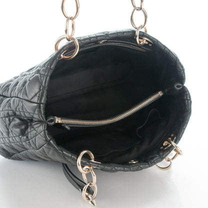 Christian Dior Lambskin Cannage Small Dior Soft Shopping Tote Black 5 of 7
