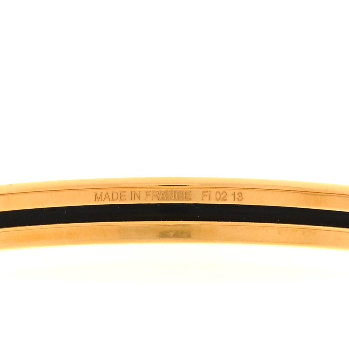 Enamel Printed Extra Narrow OP'H Bracelet 65 Jaune D'Or White