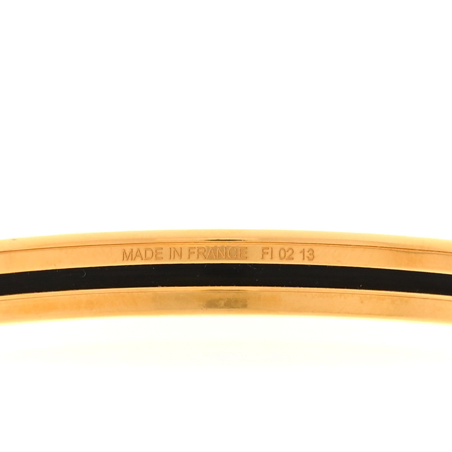 Hermes Enamel Printed Extra Narrow OP'H Bracelet 65 Jaune D'Or White 5 of 6