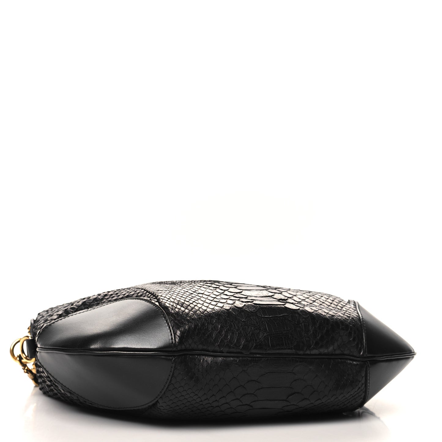 Snakeskin Medium Patti Stud Hobo Black