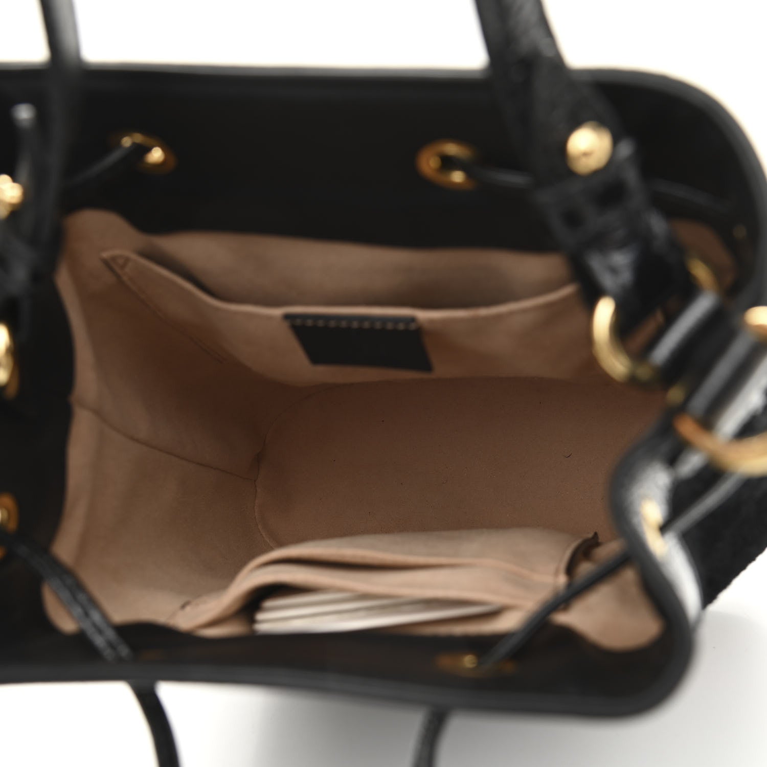 Gucci Suede Patent Web Small Ophidia Bucket Bag Black 5 of 10