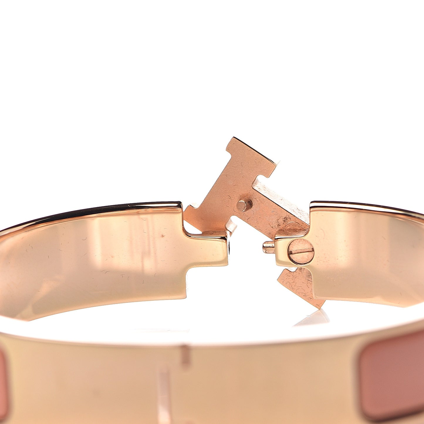 Enamel Narrow Clic Clac H Bracelet PM Peach Melba