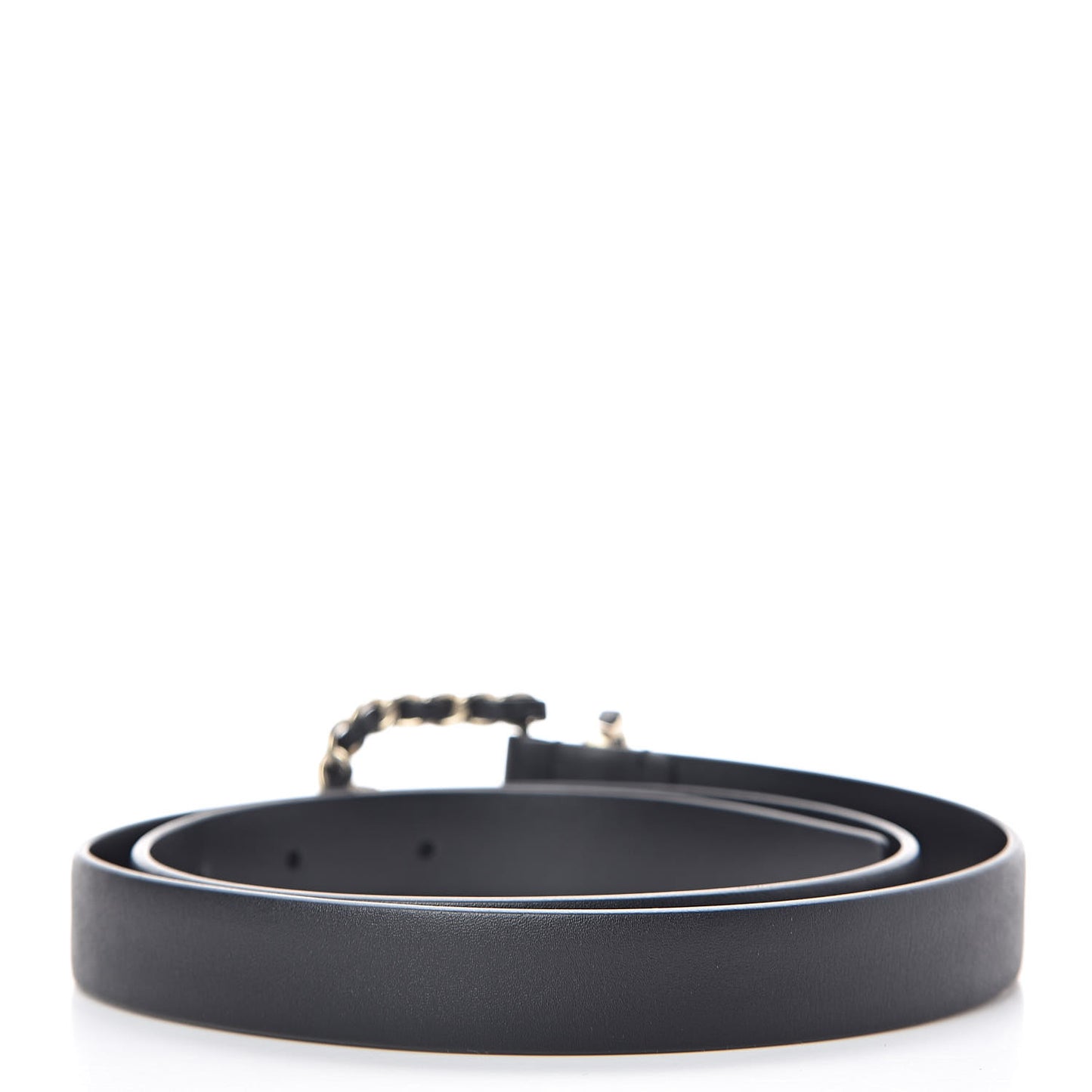Calfskin Chain Belt 80 32 Black