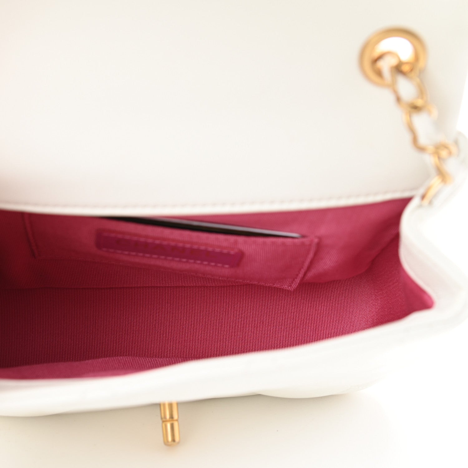 Chanel Lambskin Quilted Small Circular Handle Bag White 5 of 10
