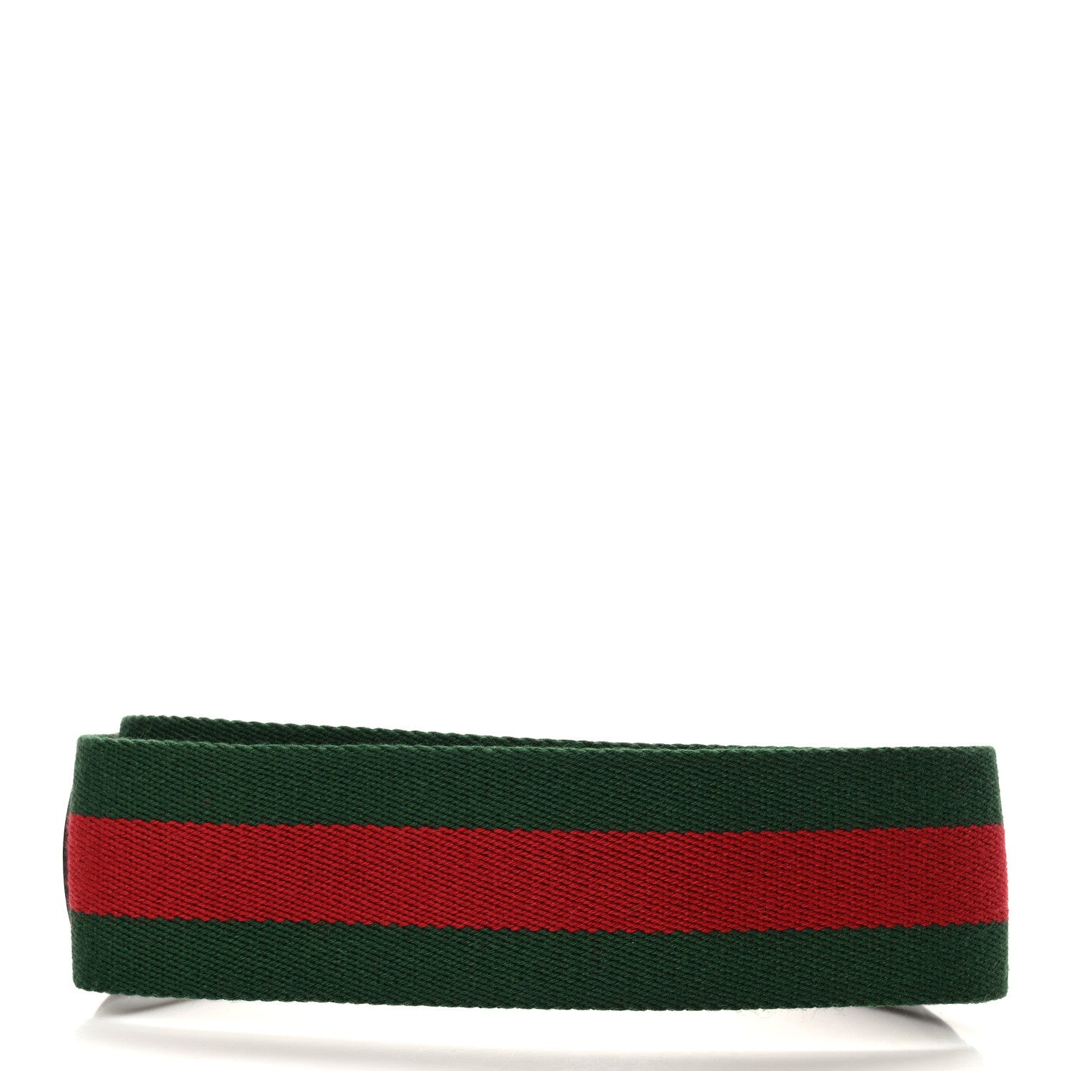 Gucci Efesto Calfskin Web Horsebit 50/25mm Belt 85 34 Green Red Brown Sugar 2 of 5