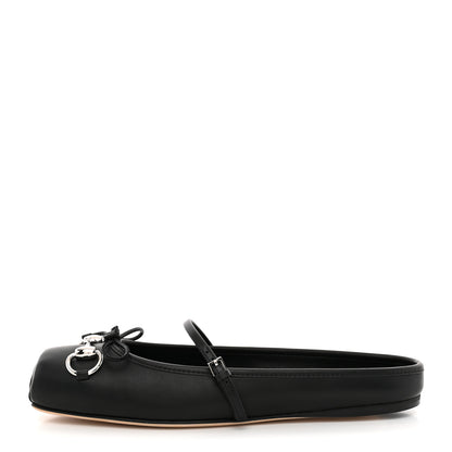 Gucci Calfskin Horsebit Ballet Mules 37 Black 1 of 10