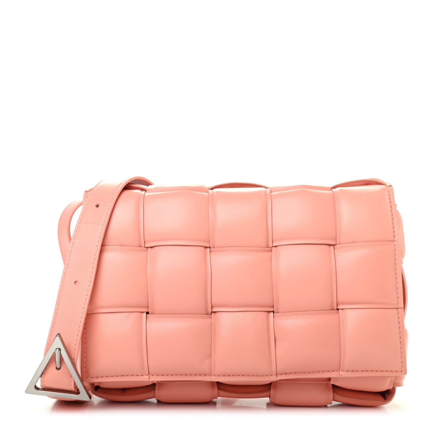Nappa Maxi Intreccio Padded Cassette Crossbody Bag Peachy