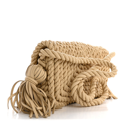 Bottega Veneta Lambskin Torchon Tasseled Twisted Shoulder Bag Porridge 3 of 11