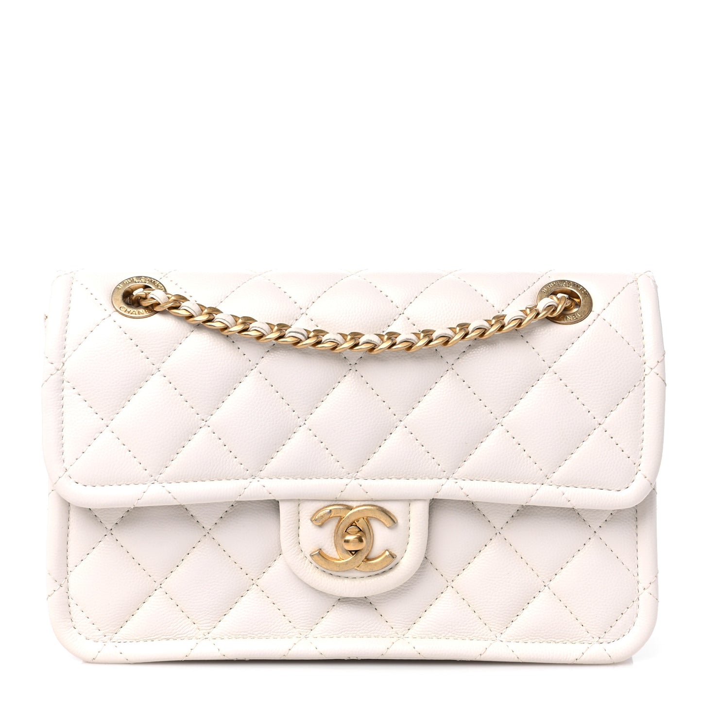 Caviar Quilted Medium Sweet Classic Flap White