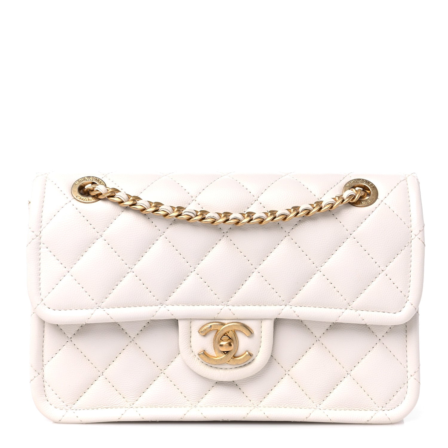 Chanel Caviar Quilted Medium Sweet Classic Flap White 1 of 12