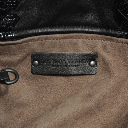 Balenciaga BOTTEGA VENETA Intrecciato Nappa Ayers Snakeskin Tote Tourmaline Black 6 of 8