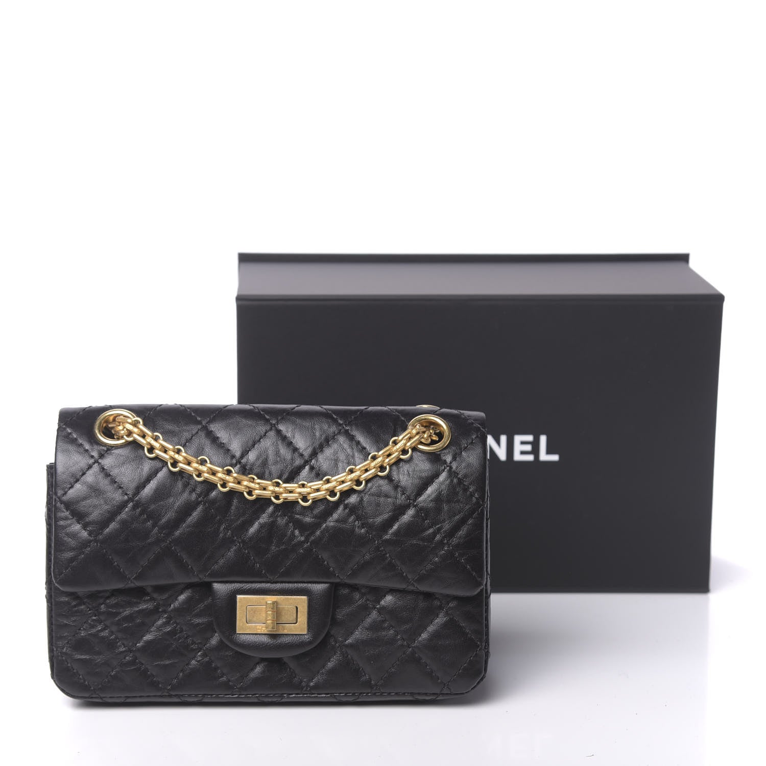 Chanel Aged Calfskin Quilted 2.55 Reissue Mini Flap Black 11 of 11
