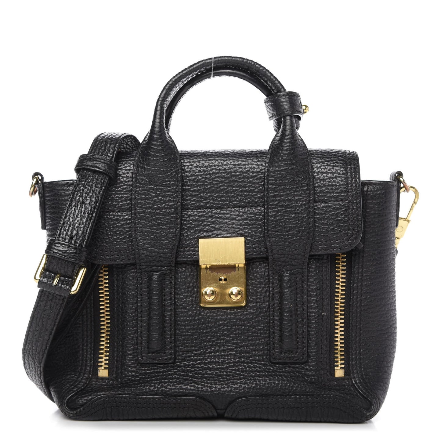 Textured Calfskin Mini Pashli Satchel Black