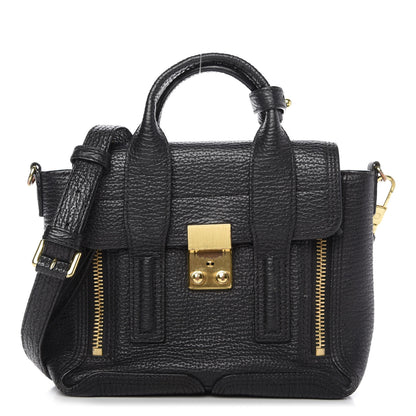 3.1 Phillip Lim Textured Calfskin Mini Pashli Satchel Black 1 of 9