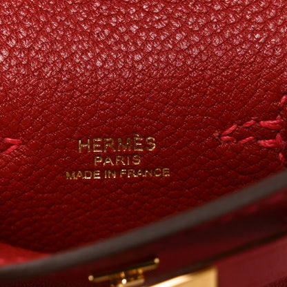 Hermes Tadelakt Mini Kelly Twilly Bag Charm Rouge Vif Bleu Jean Rose Extreme 4 of 6