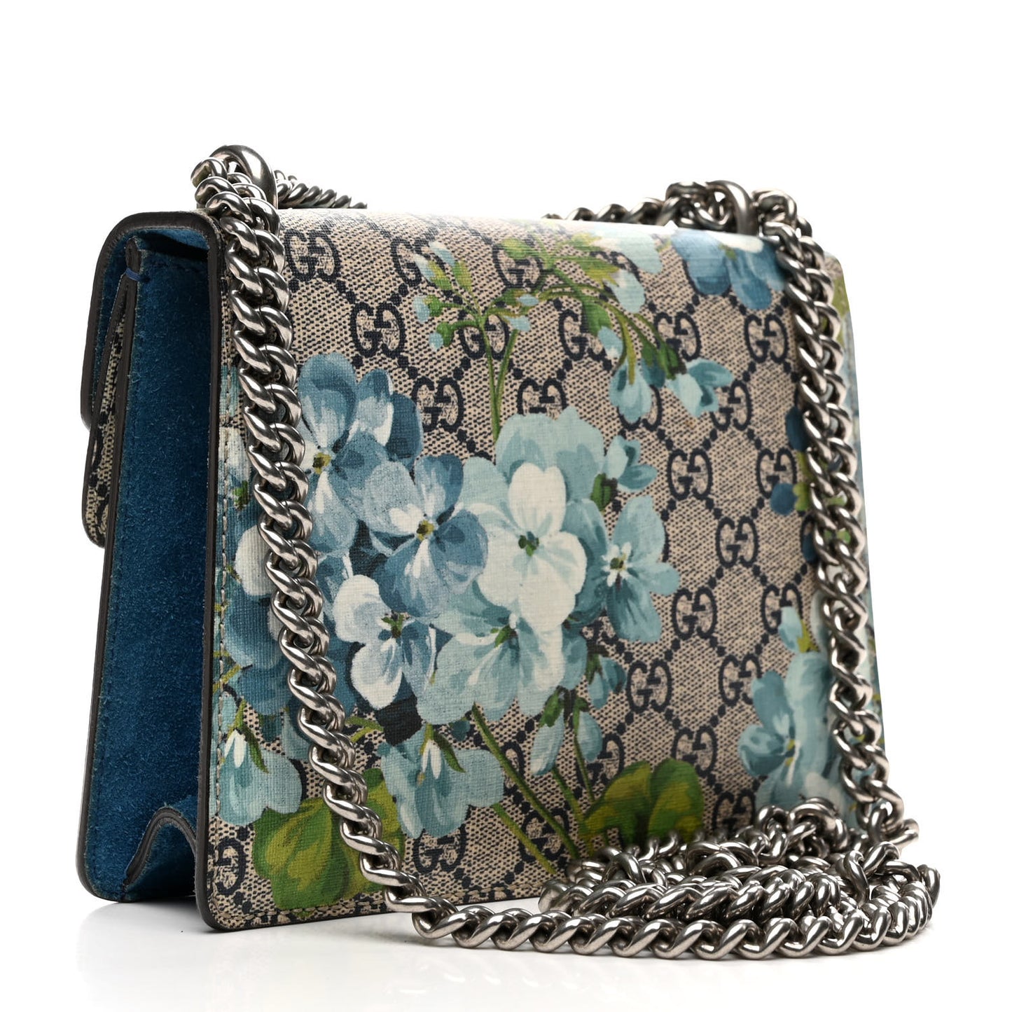 GG Supreme Monogram Blooms Mini Dionysus Shoulder Bag Beige Navy Vintage Blue