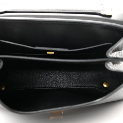 Salvatore Ferragamo Calfskin Small Margot Top Handle Satchel Black 9 of 10