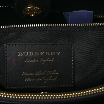 Burberry Derby Calfskin House Check Medium Banner Tote Black 5 of 10