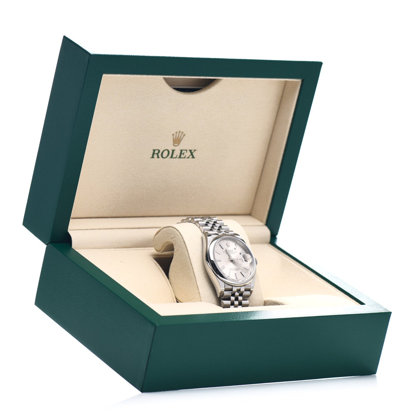 Stainless Steel 36mm Oyster Perpetual Datejust Watch Silver 126200