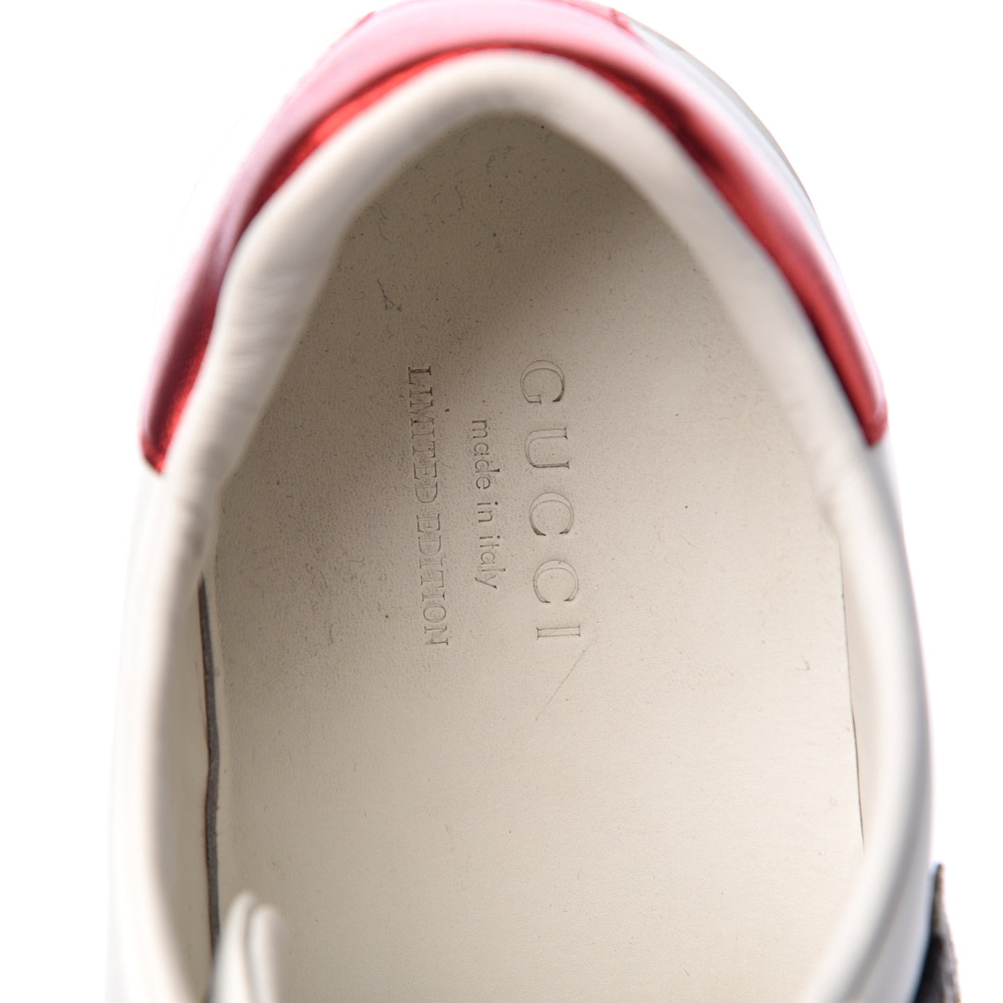 Calfskin Web Bosco Embroidered Ace Sneakers 38.5 White Green