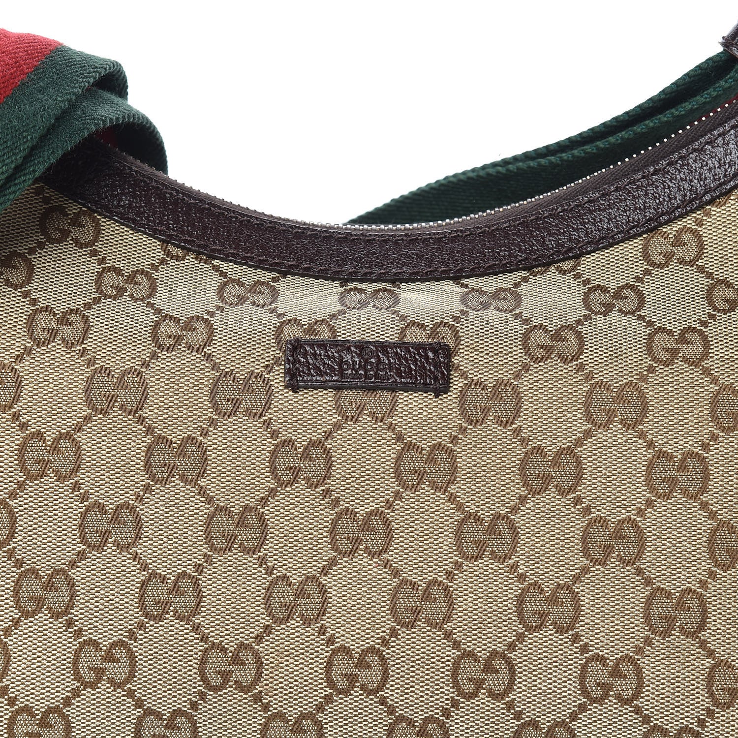 Gucci Monogram Web Medium Half Moon Hobo Dark Brown 10 of 10