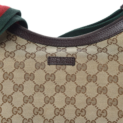 Gucci Monogram Web Medium Half Moon Hobo Dark Brown 10 of 10