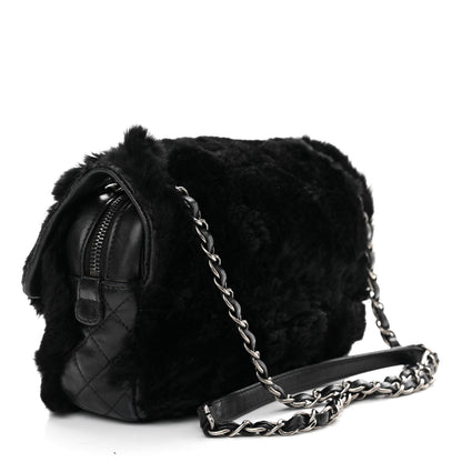Chanel Rabbit Fur Medium Single Flap Black 3 of 10