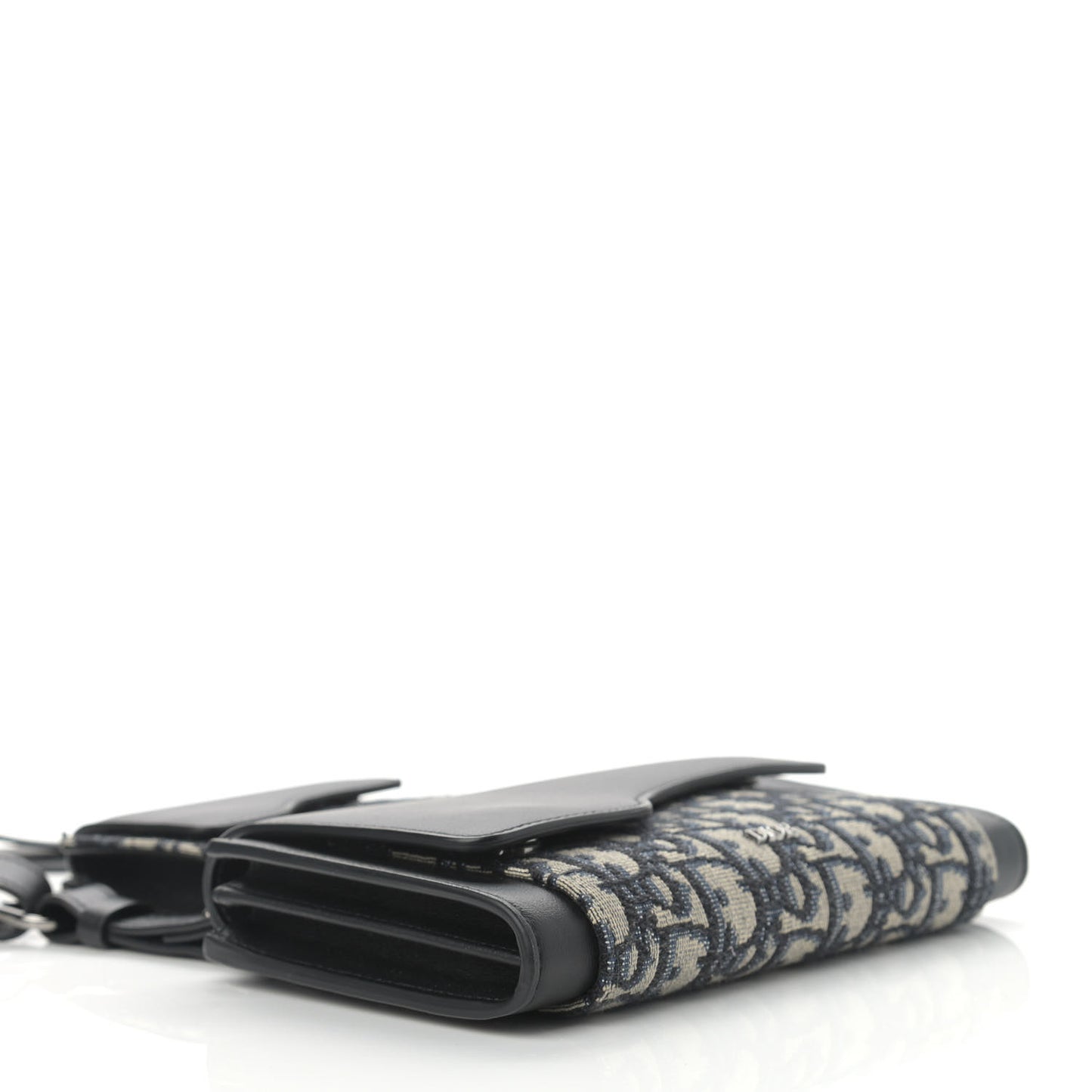 Oblique Smooth Calfskin Elite Shoulder Pouch Beige Black