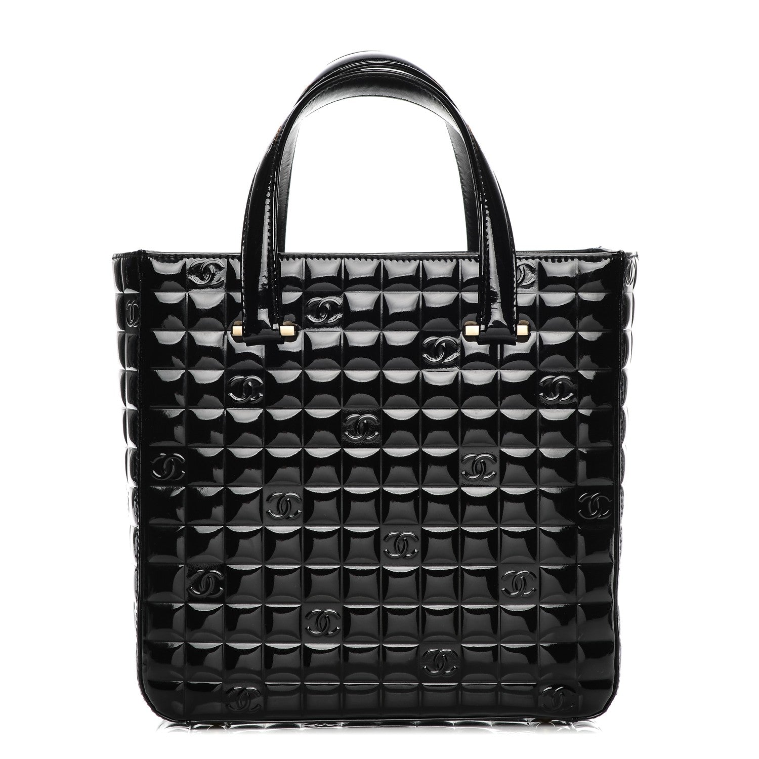Chanel Patent Chocolate Bar Quilted Tote Black 1 of 7