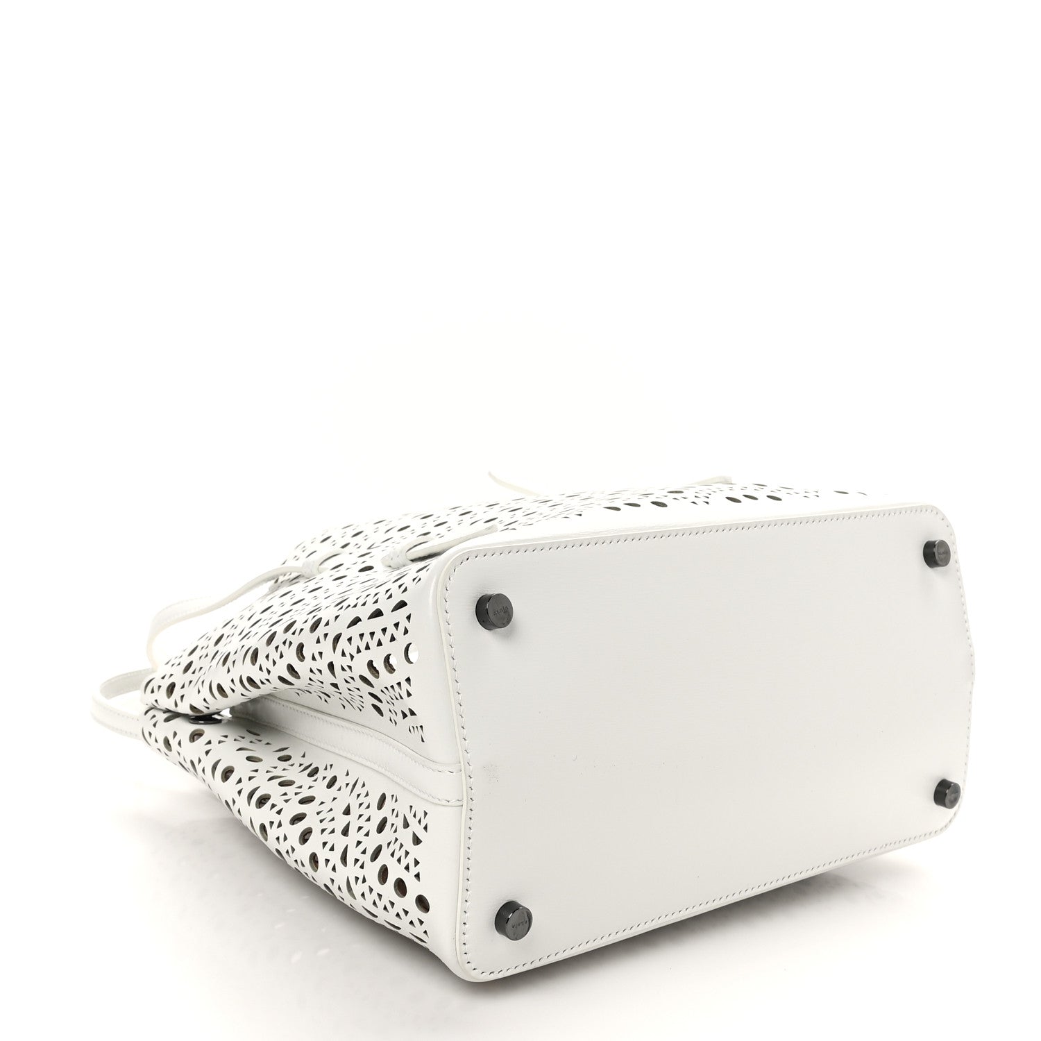 Alaia Calfskin Vienne Wave Mina 25 Bag  White 5 of 10