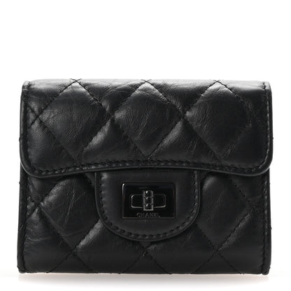 Chanel Aged Calfskin Quilted Reissue Flap Card Holder Wallet So Black 1 of 9
