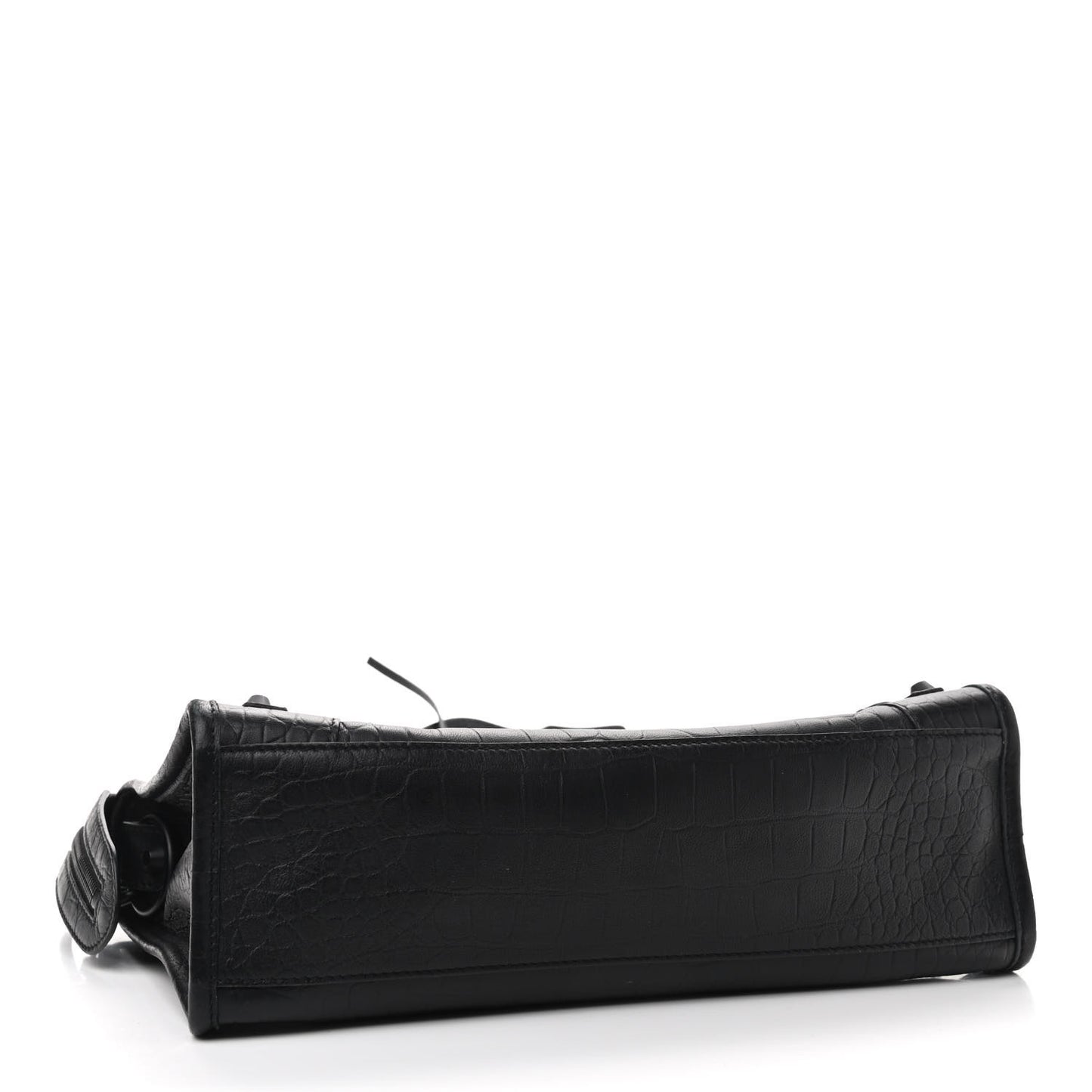Matte Supple Lambskin Crocodile Embossed Classic Black Hardware S City Black
