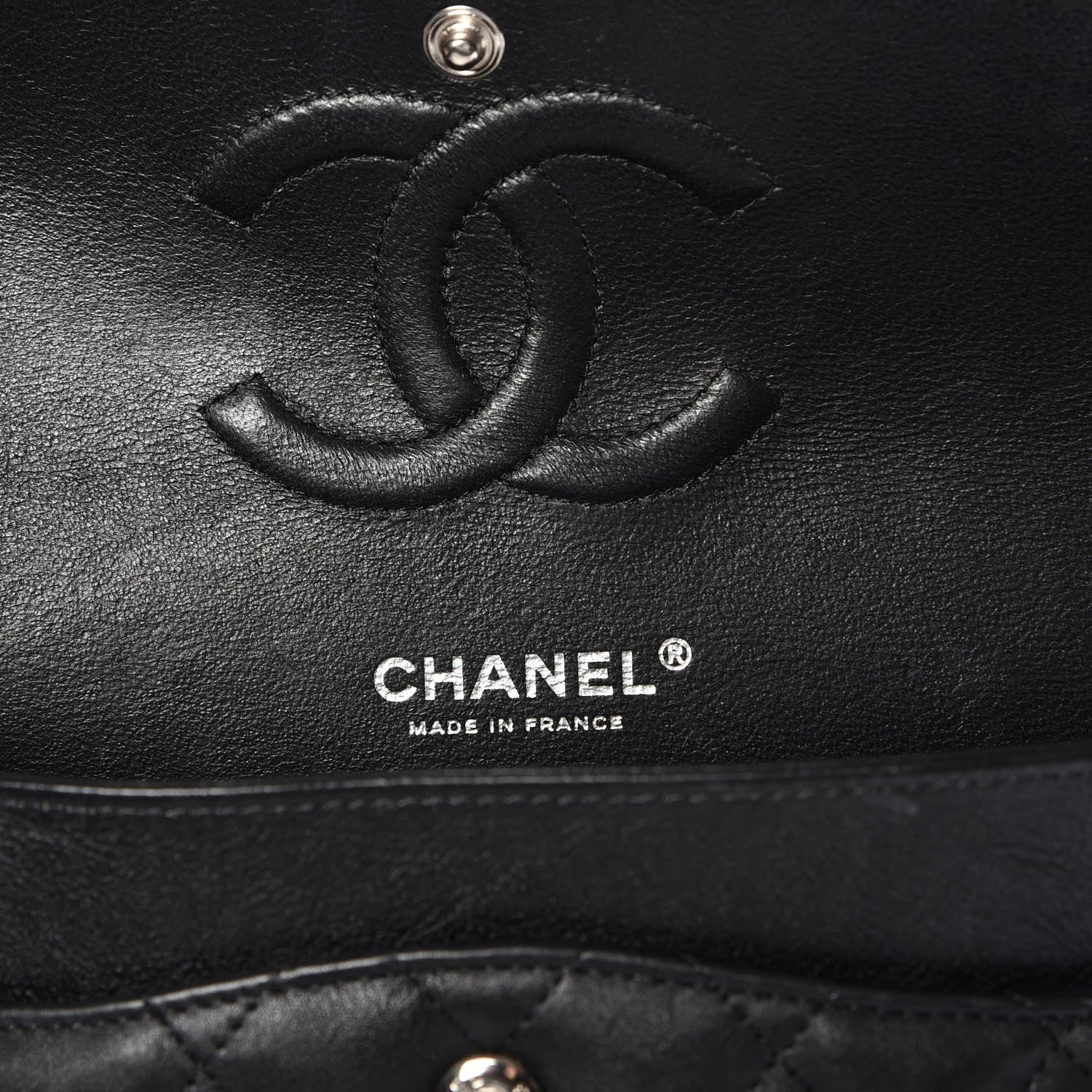 Chanel Crumpled Calfskin Quilted Medium Double Flap So Black 6 of 8