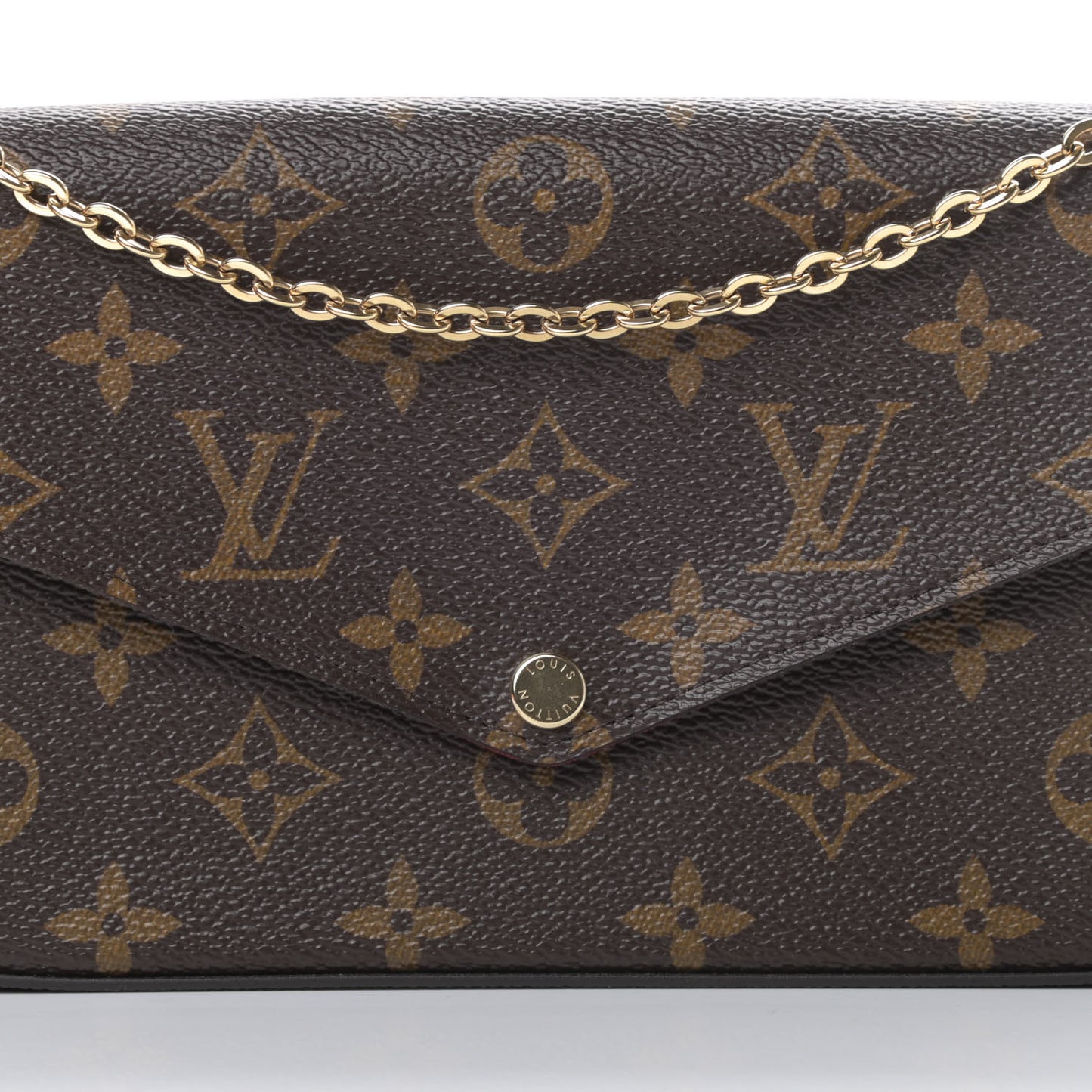 Monogram Pochette Felicie Chain Wallet Fuchsia