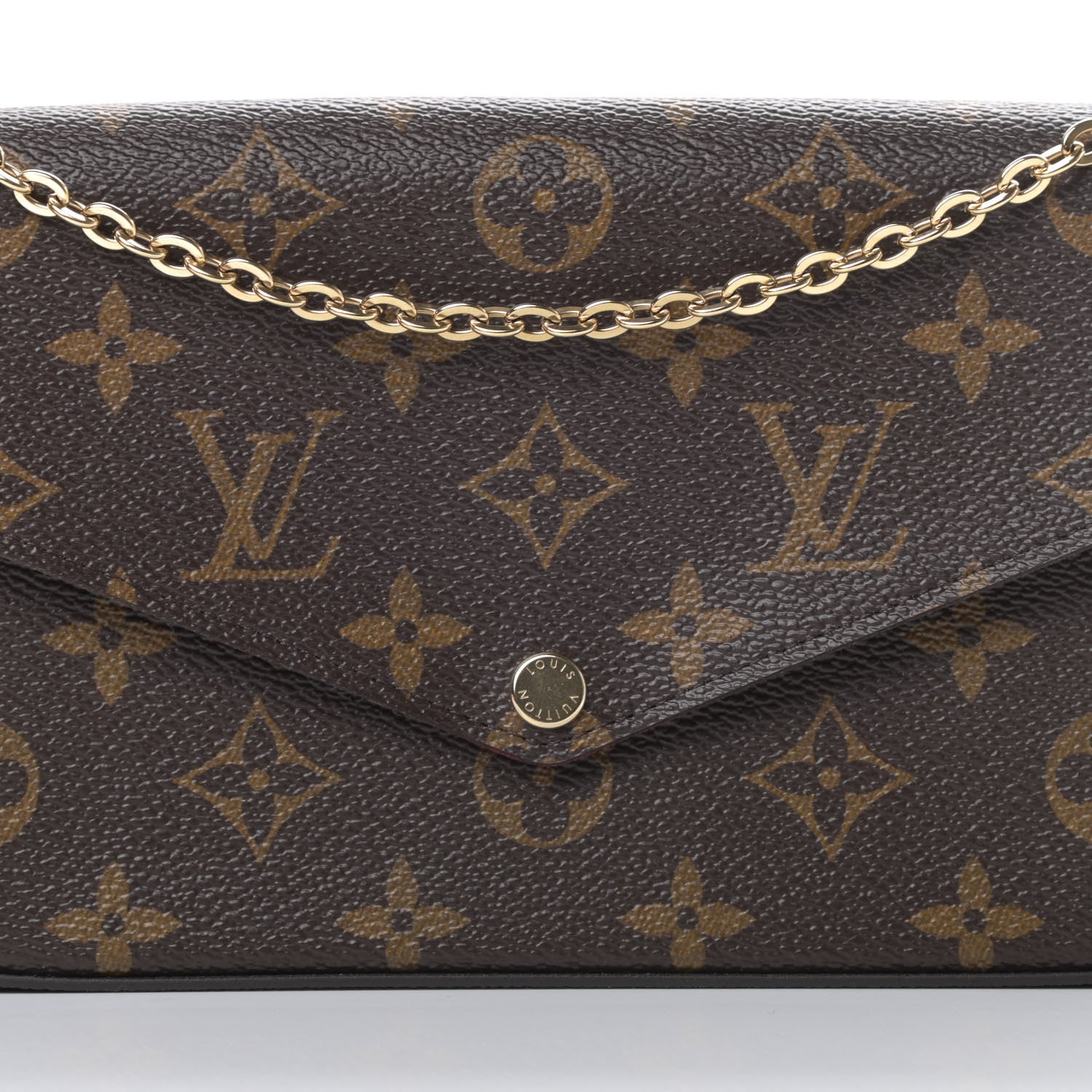 Louis Vuitton Monogram Pochette Felicie Chain Wallet Fuchsia 11 of 15