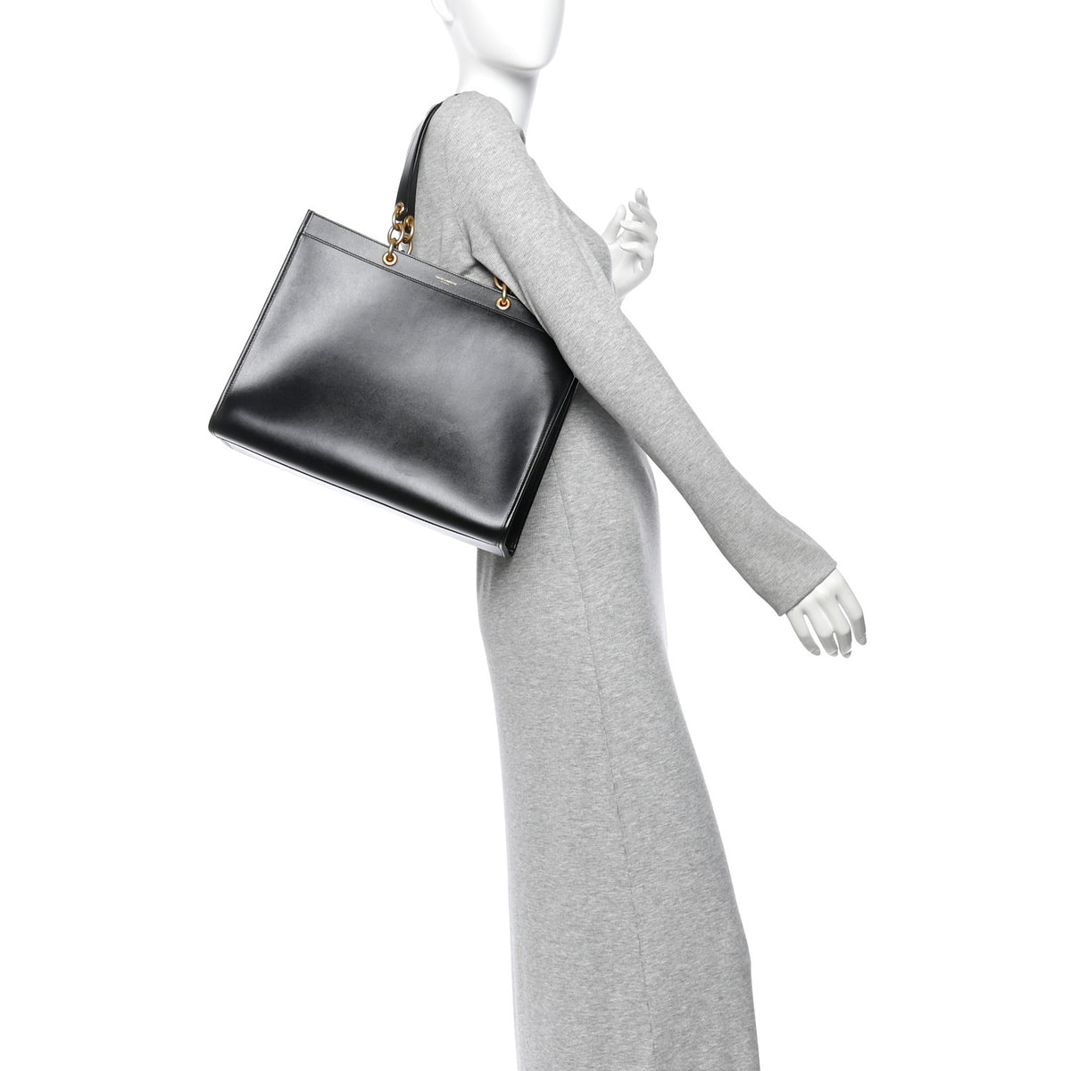Smooth Calfskin Maillon Cabas Tote Black