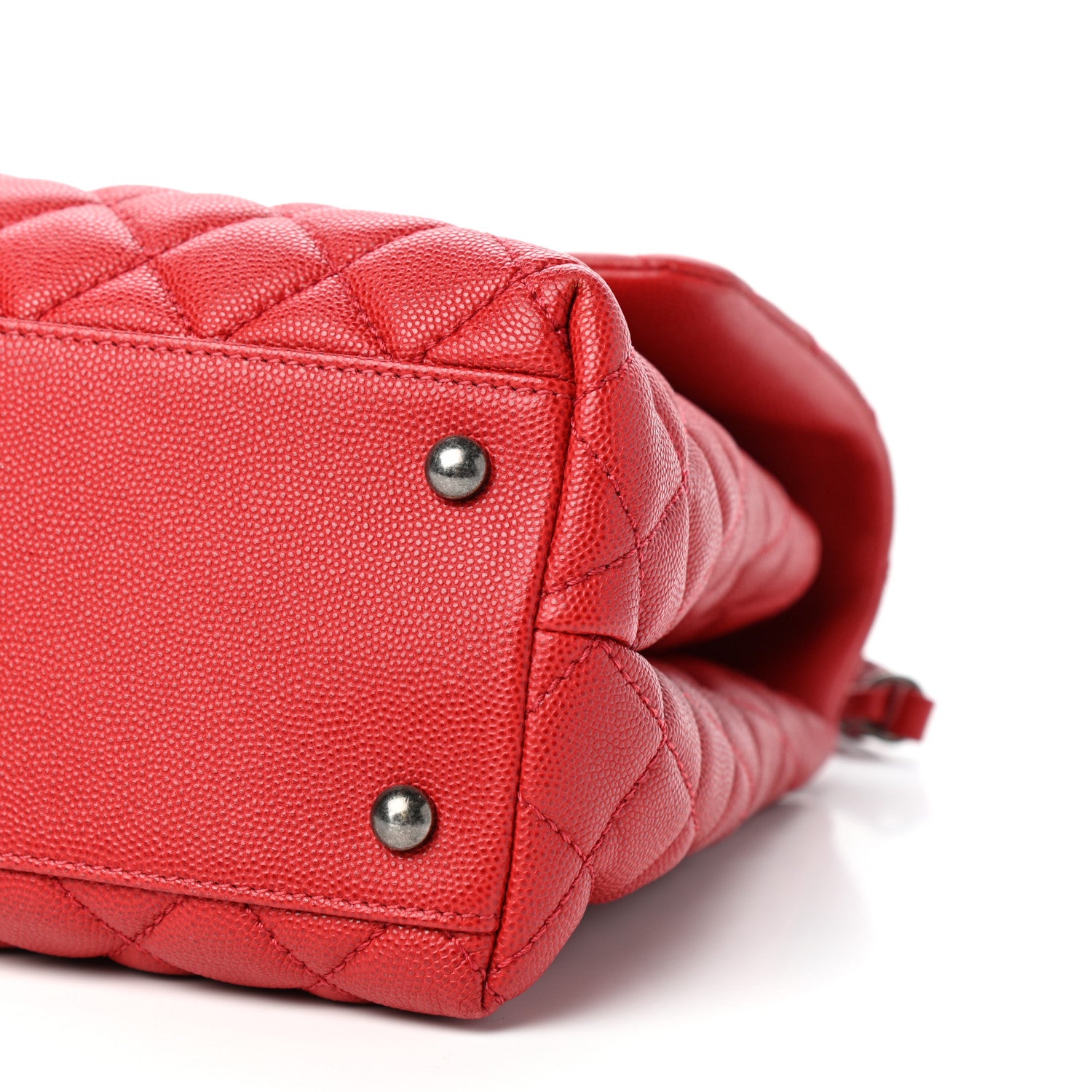 Chanel Caviar Quilted Medium Coco Handle Flap Red 9 of 10